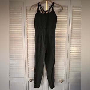 Fabletics Dark Green Glitter Strappy Jumpsuit